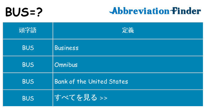 bus は何の略します。