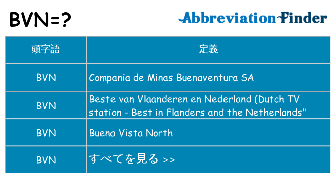 bvn は何の略します。