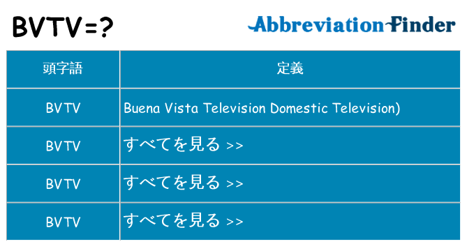 bvtv は何の略します。