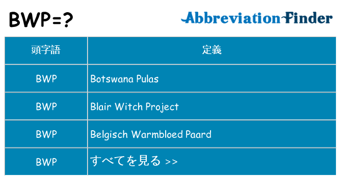bwp は何の略します。