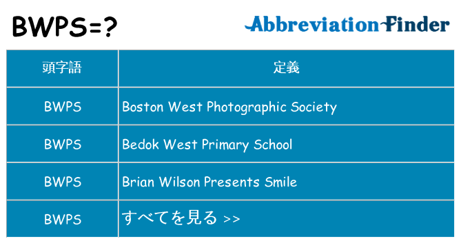 bwps は何の略します。
