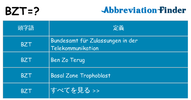 bzt は何の略します。