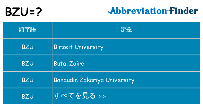 bzu は何の略します。