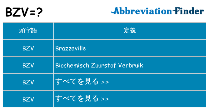 bzv は何の略します。