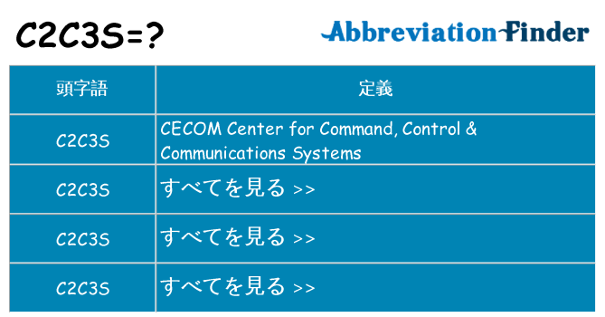c2c3s は何の略します。
