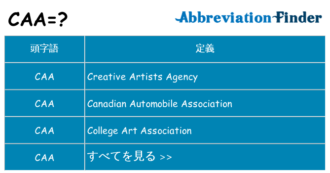 caa は何の略します。