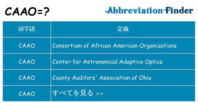 caao は何の略します。