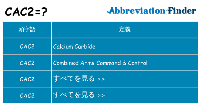 cac2 は何の略します。