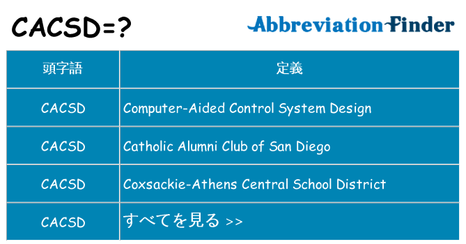 cacsd は何の略します。