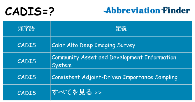 cadis は何の略します。
