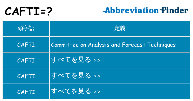 cafti は何の略します。