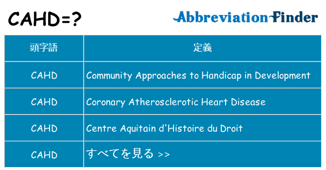 cahd は何の略します。