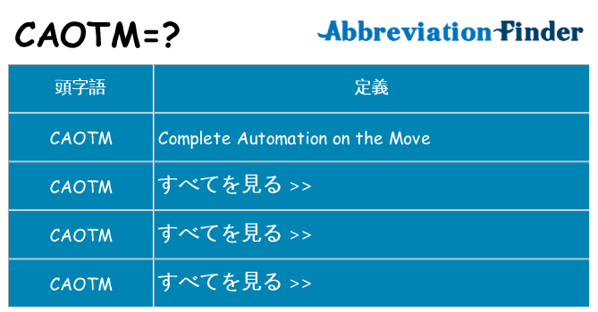 caotm は何の略します。