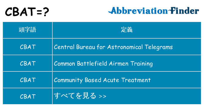 cbat は何の略します。