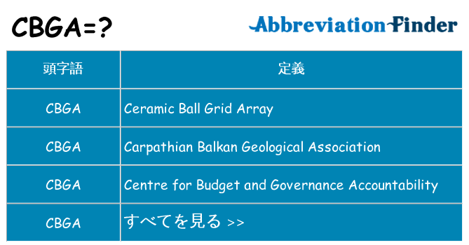 cbga は何の略します。
