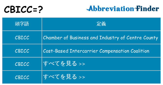 cbicc は何の略します。
