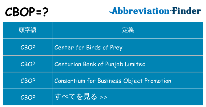 cbop は何の略します。