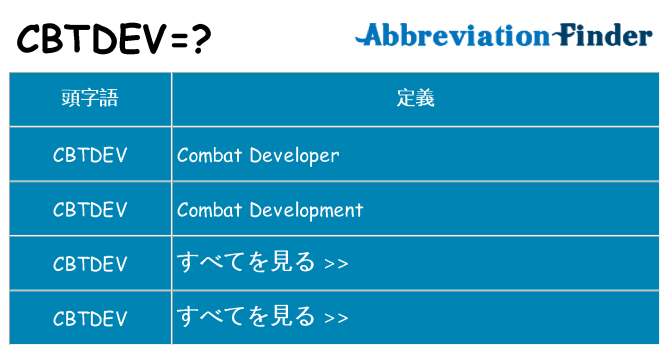 cbtdev は何の略します。