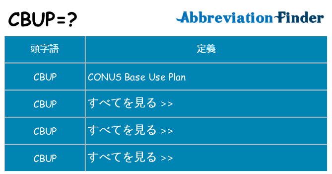 cbup は何の略します。