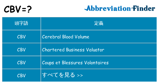 cbv は何の略します。