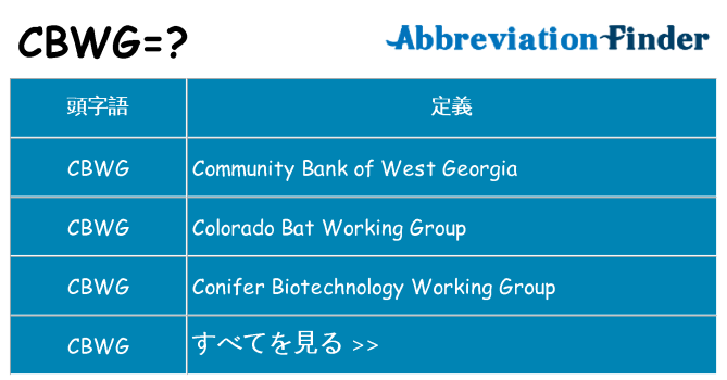 cbwg は何の略します。