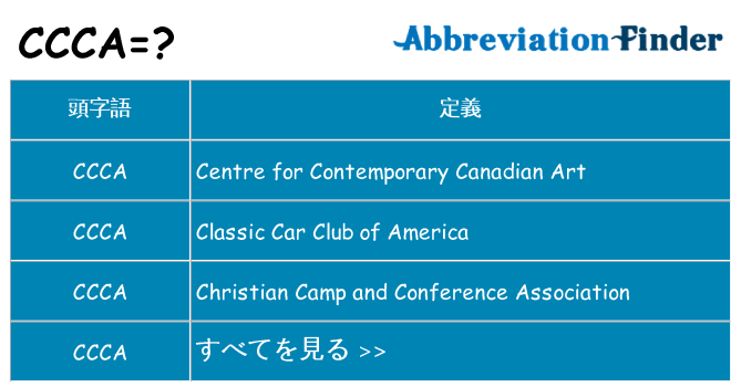 ccca は何の略します。