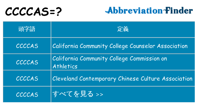 ccccas は何の略します。