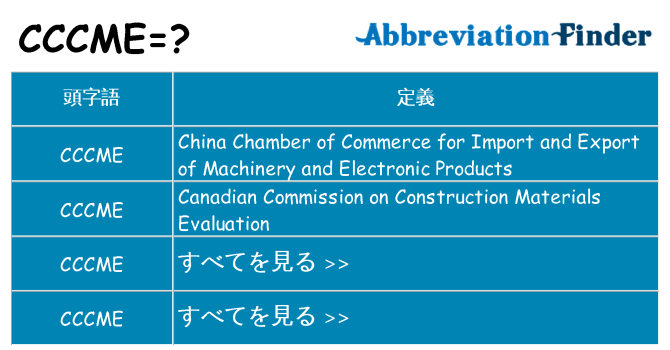 cccme は何の略します。