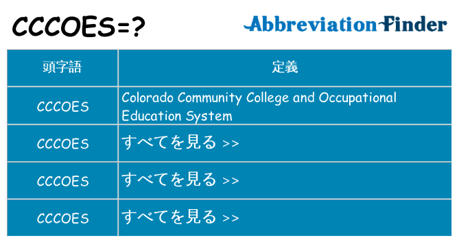 cccoes は何の略します。