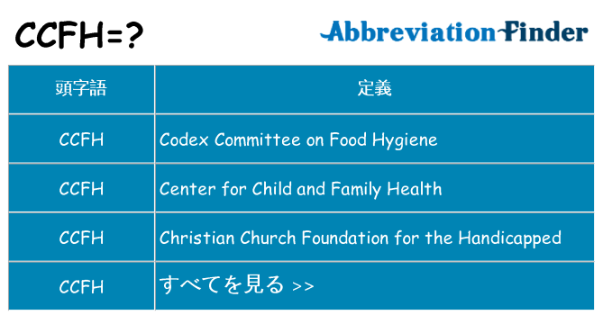 ccfh は何の略します。