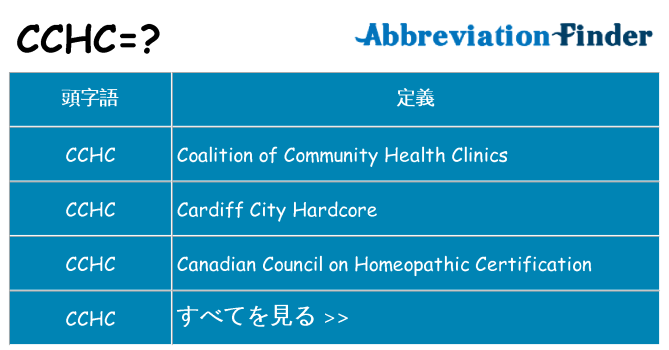 cchc は何の略します。