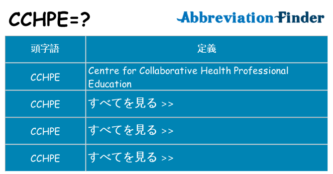 cchpe は何の略します。