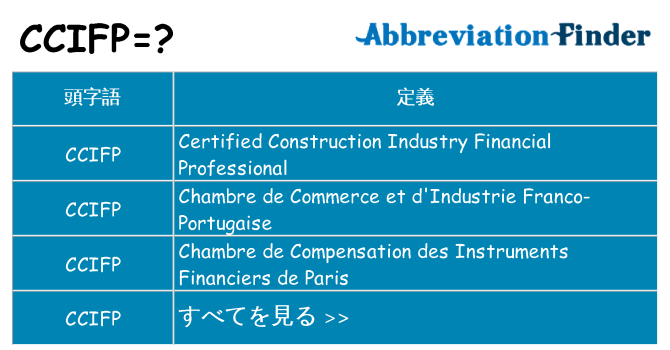 ccifp は何の略します。