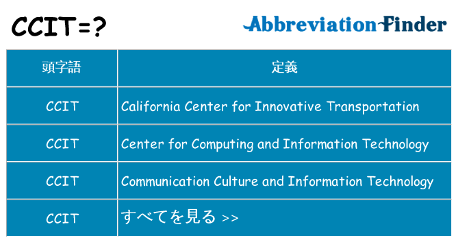 ccit は何の略します。