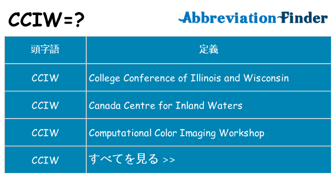 cciw は何の略します。