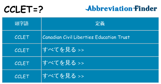 cclet は何の略します。