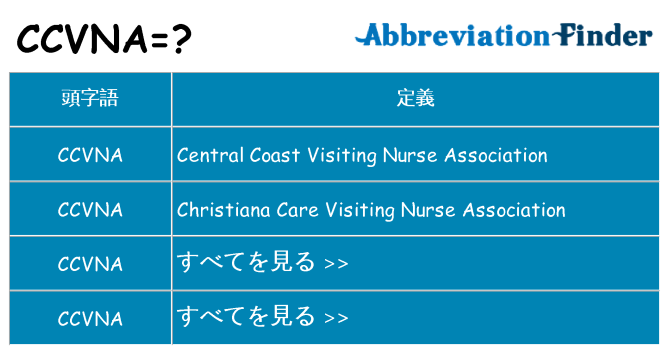 ccvna は何の略します。
