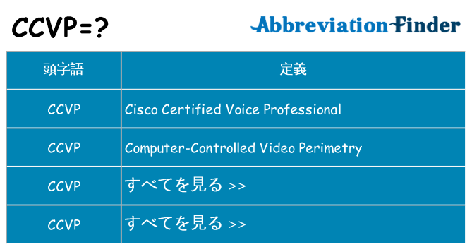 ccvp は何の略します。