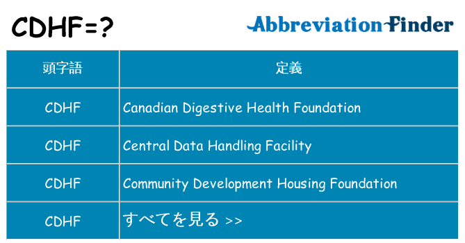 cdhf は何の略します。
