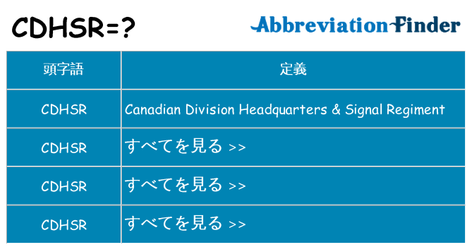 cdhsr は何の略します。