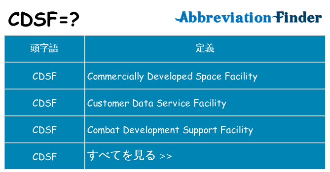 cdsf は何の略します。