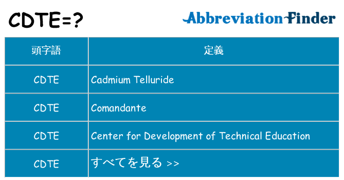 cdte は何の略します。