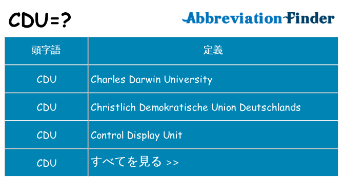 cdu は何の略します。
