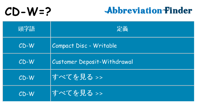 cd-w は何の略します。
