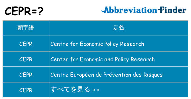 cepr は何の略します。
