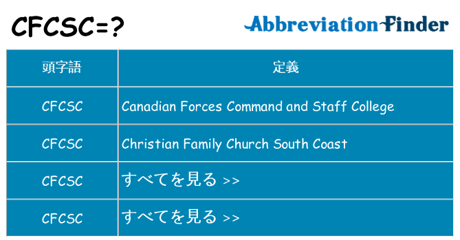 cfcsc は何の略します。