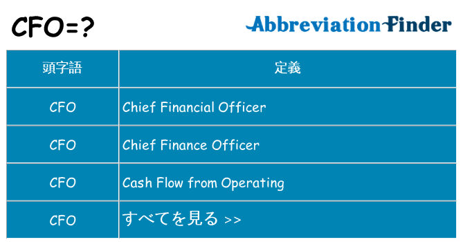 cfo は何の略します。