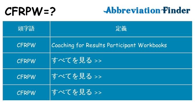cfrpw は何の略します。