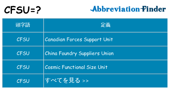 cfsu は何の略します。