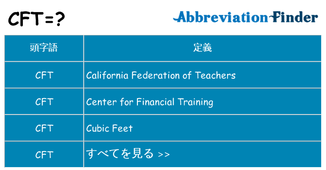 cft は何の略します。